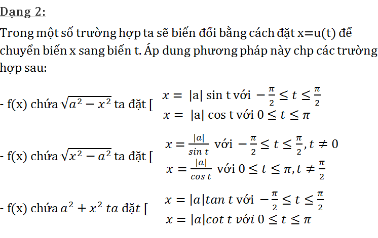 Phương pháp đổi biến số để tính tích phân